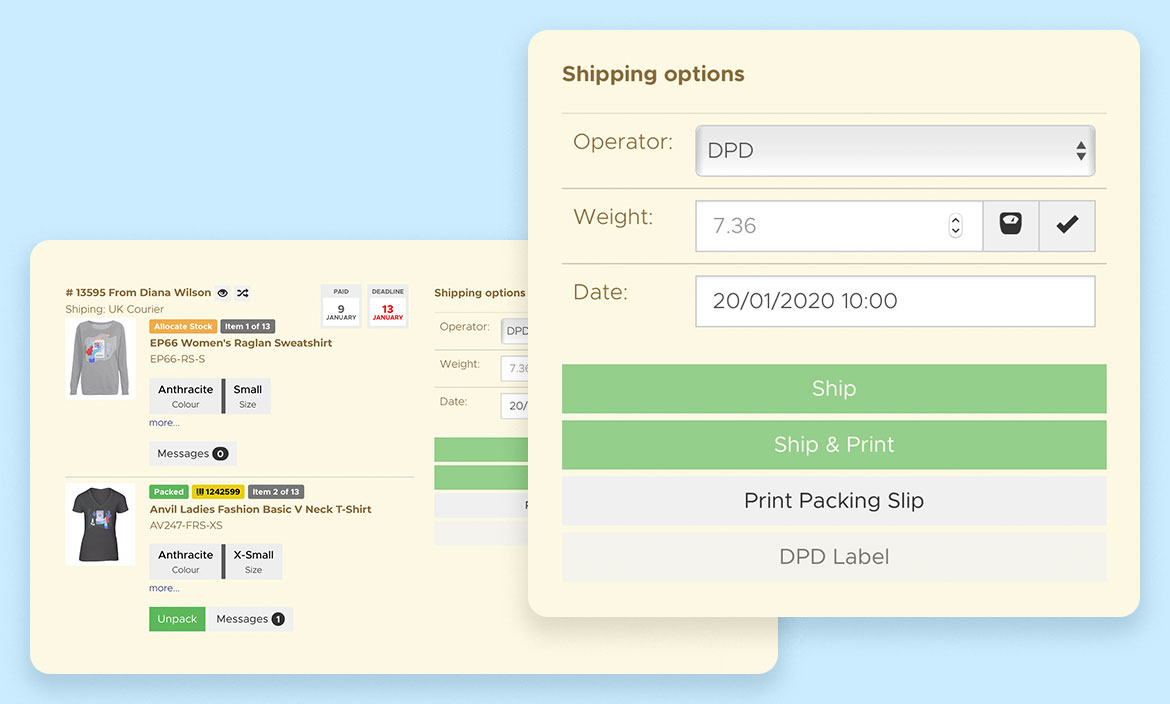 Integration of shipping methods/costs with global shipping providers