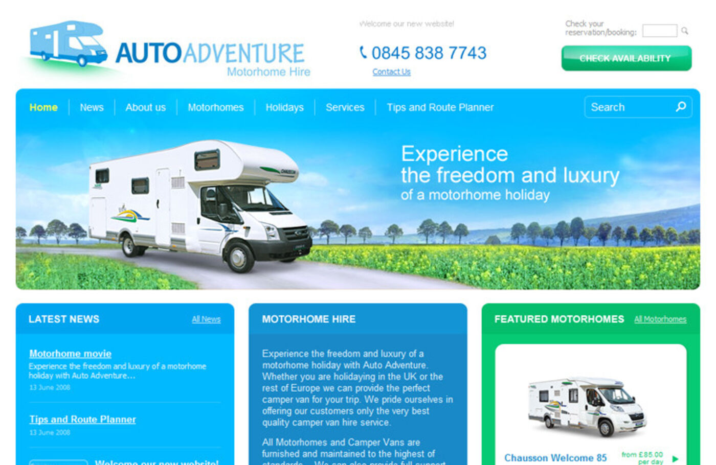 Auto Adventure Homepage header