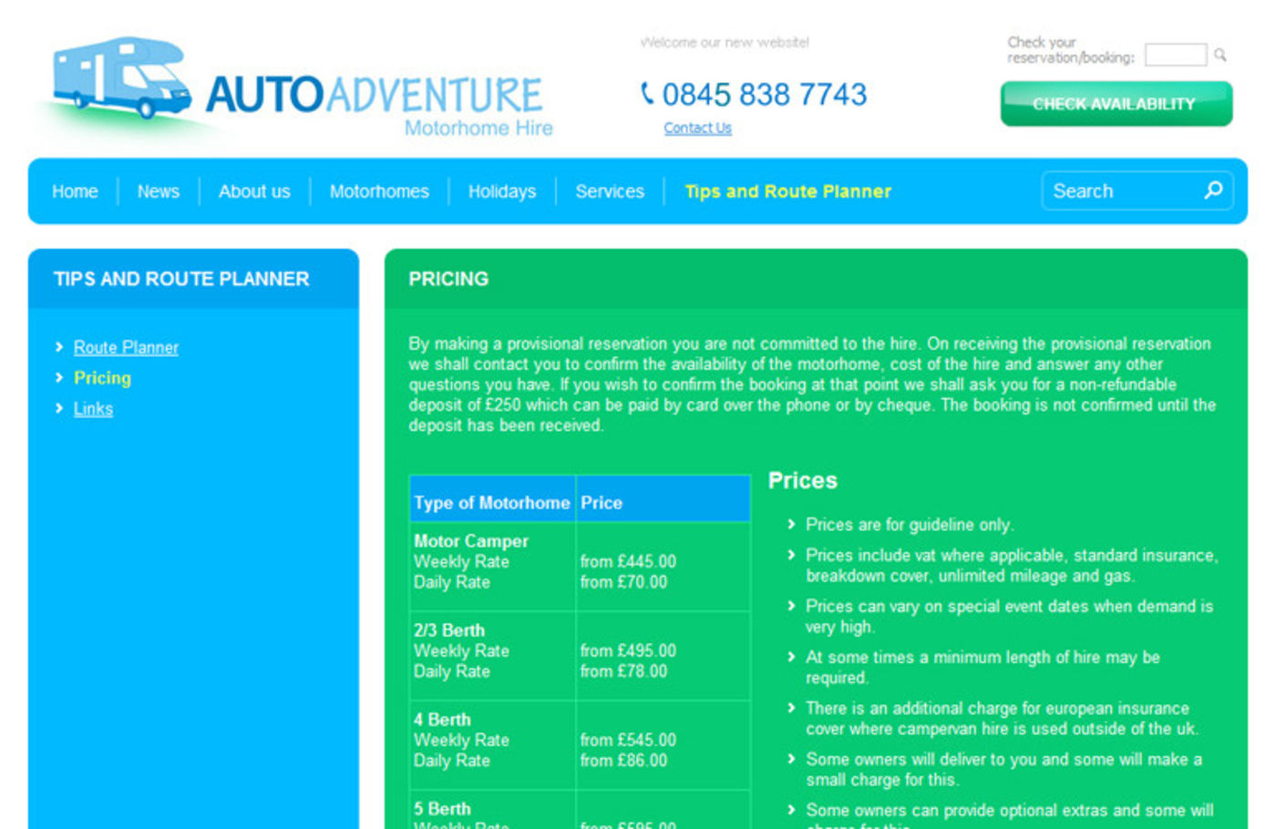 Auto Adventure Regular page