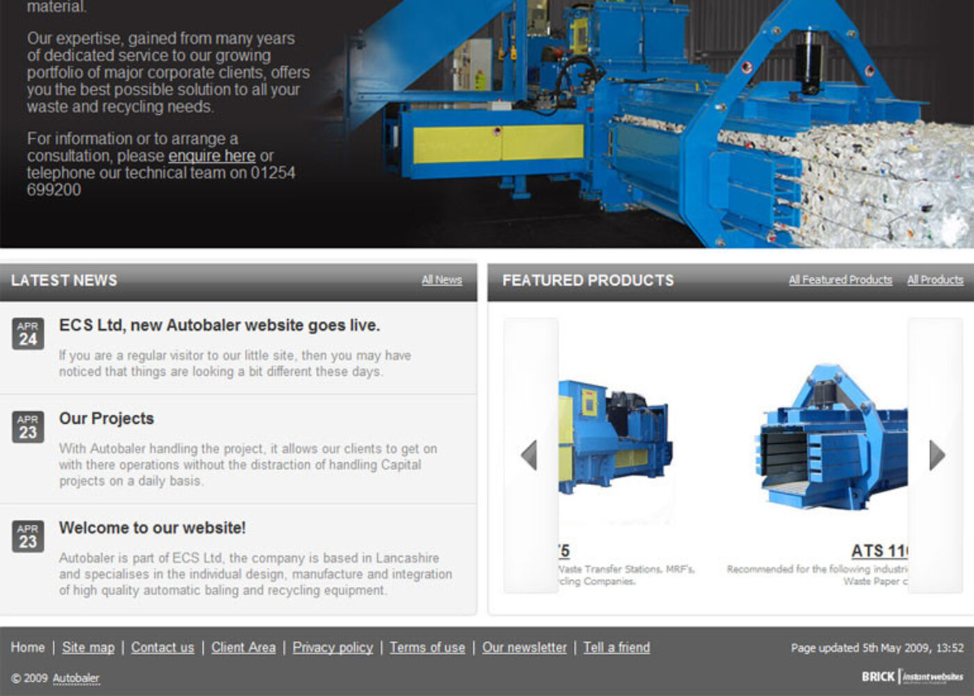 Autobaler Homepage footer