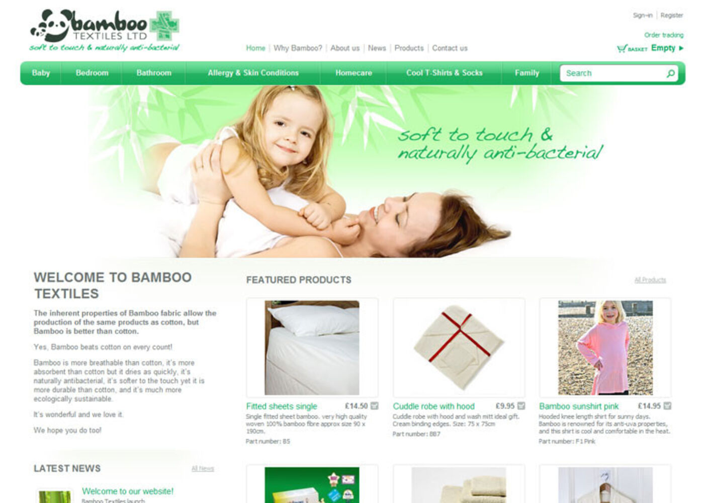Bamboo Textiles Homepage header