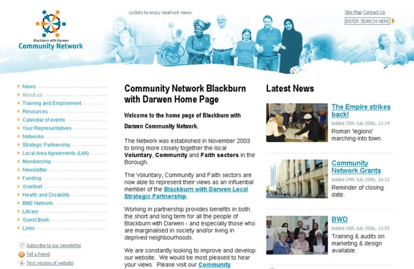 BwD Community Network Homepage header
