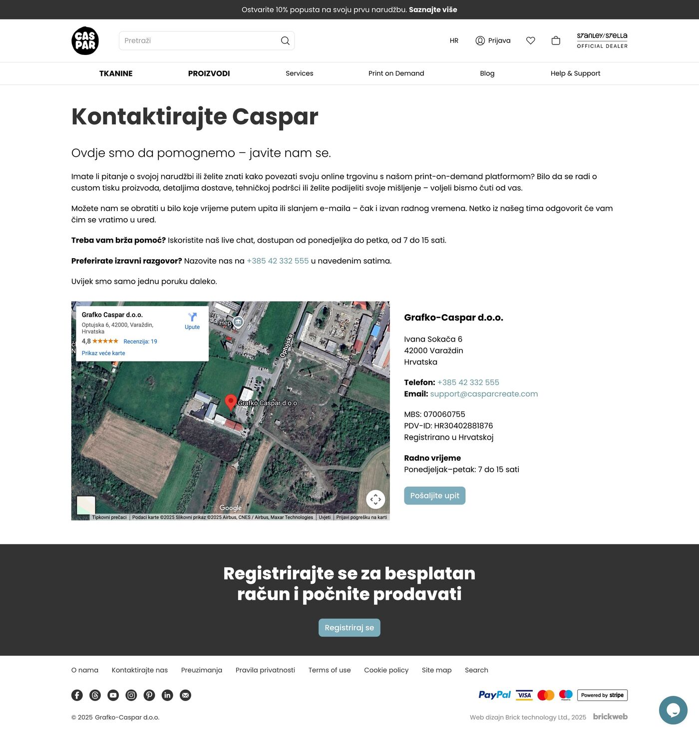 Caspar Create Contact us