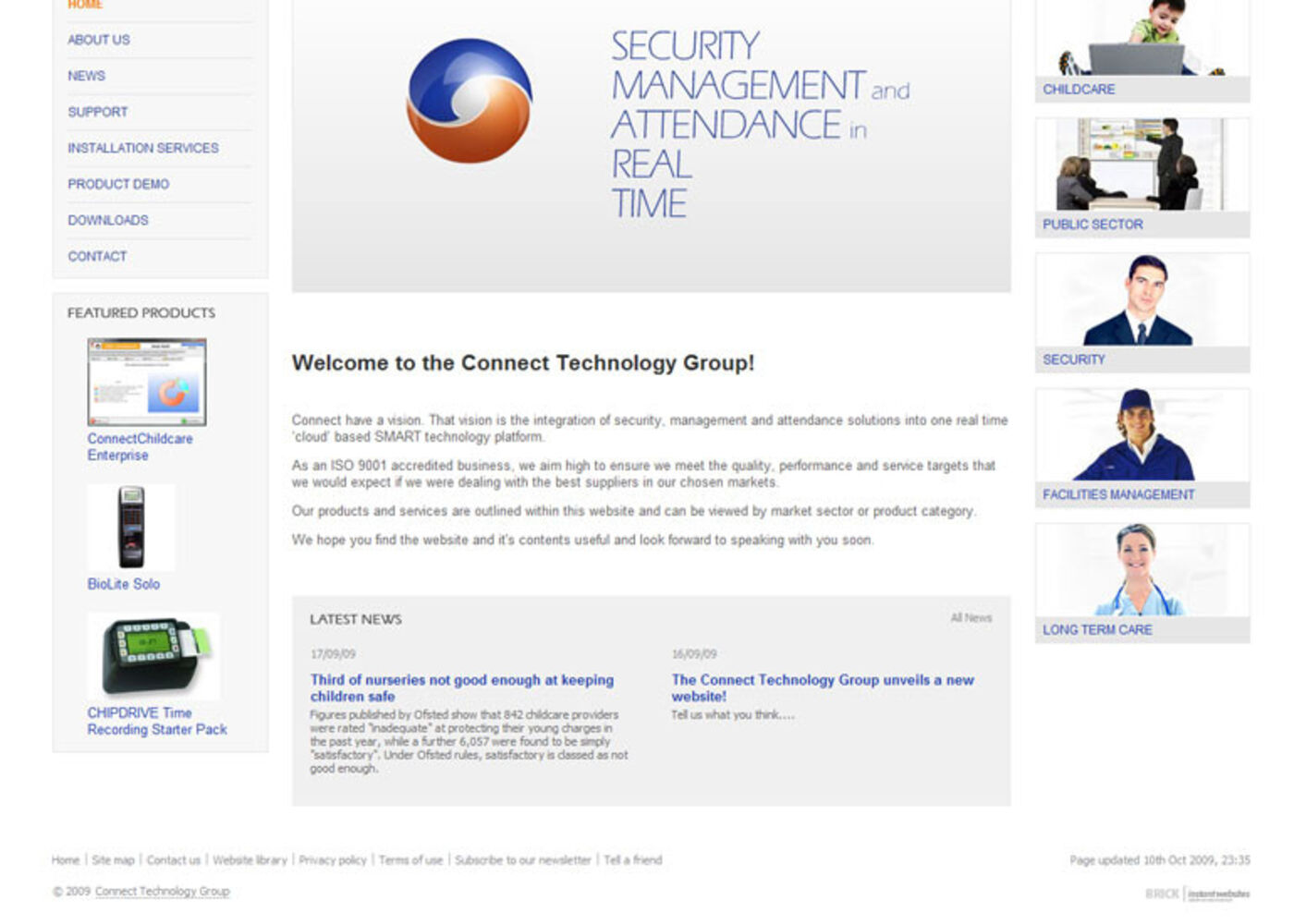 Connect Group Homepage footer