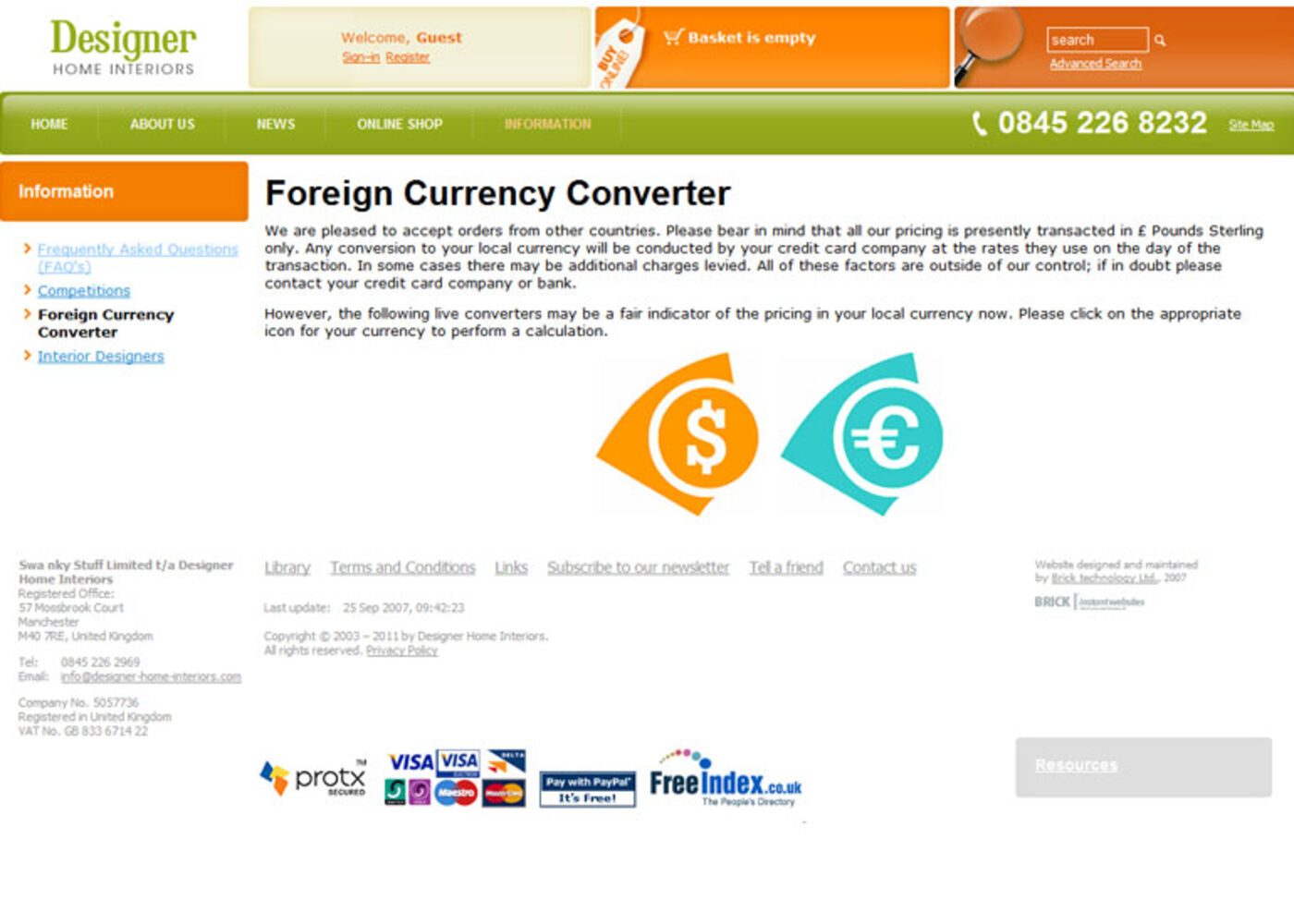 Designer Home Interiors Foreign currency converter