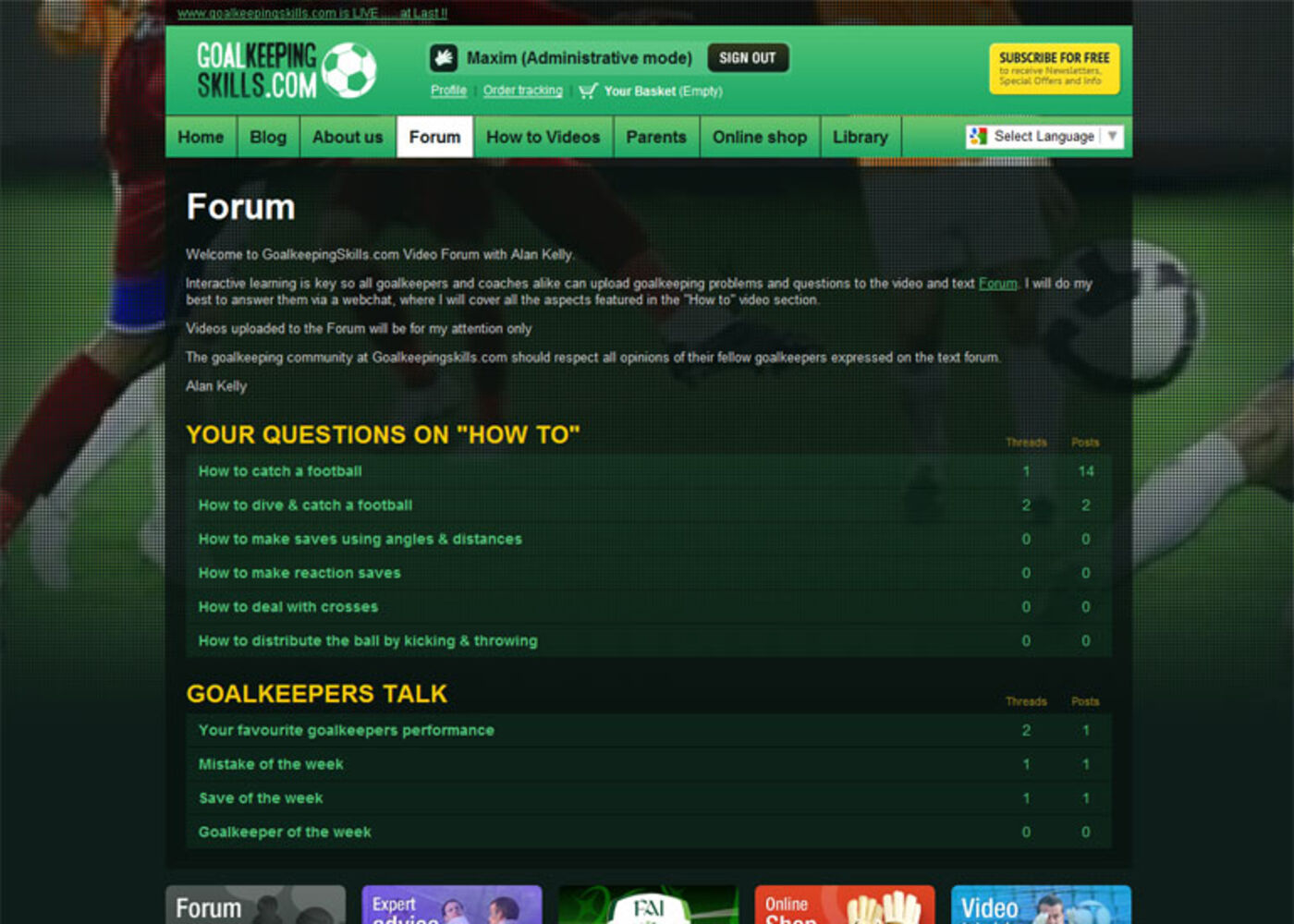 Goalkeeping Skills Forum