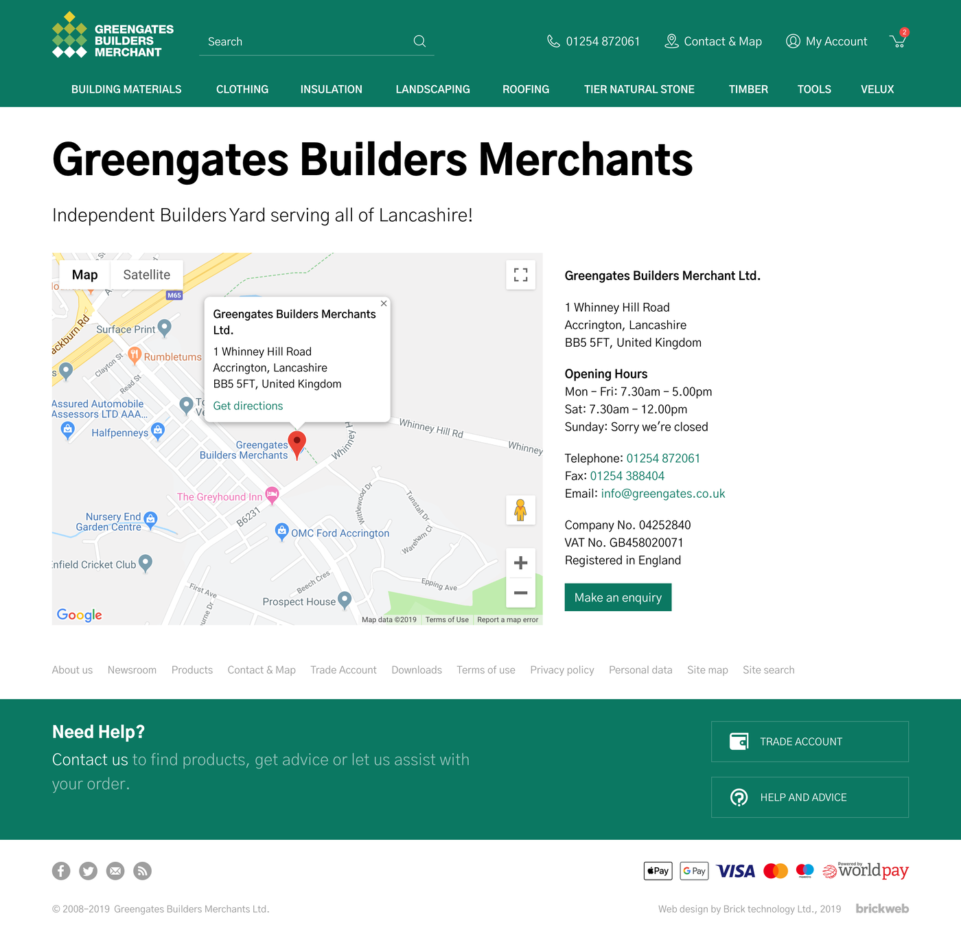 Greengates Builders Merchants (2019) Contact us