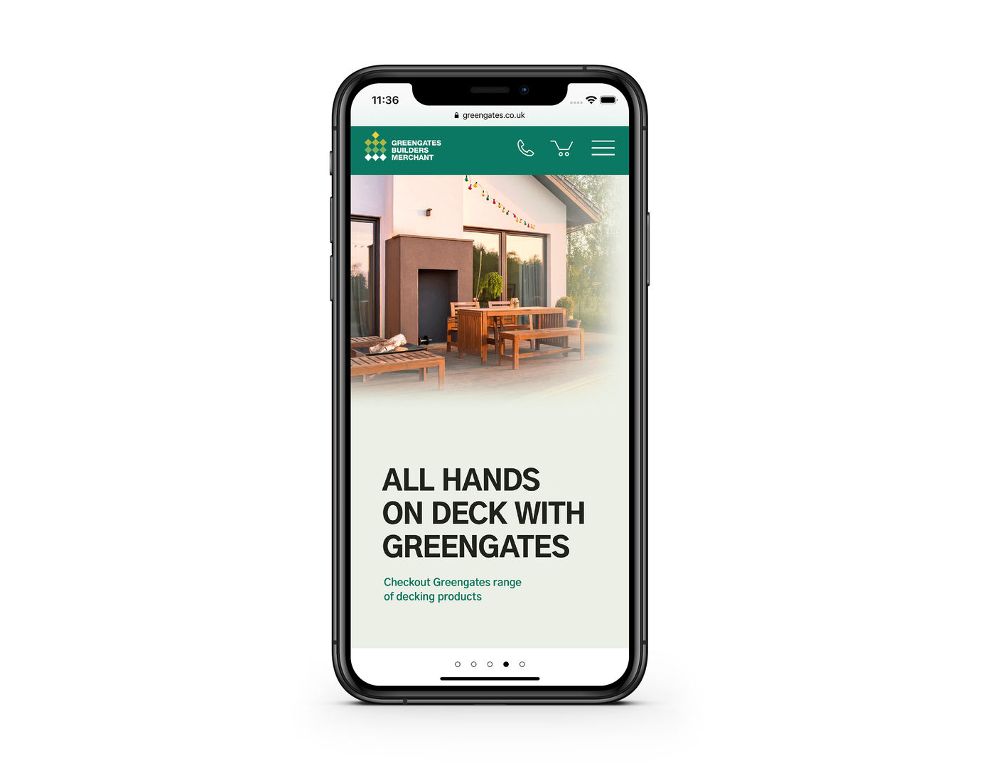 Greengates Builders Merchants (2019) Mobile Device Displaying