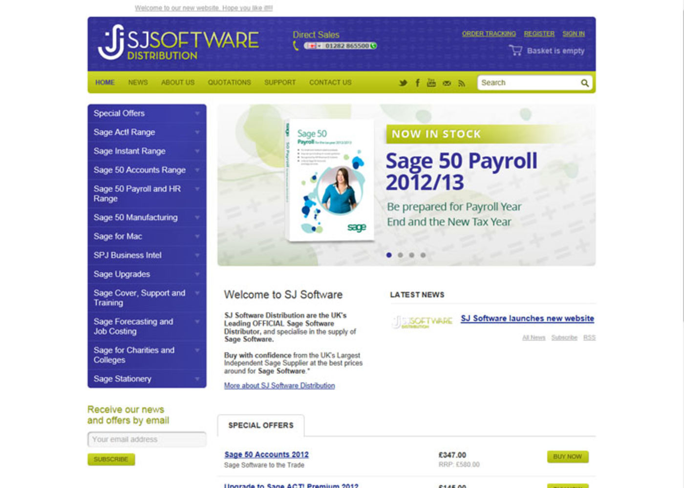 SJ Software Distribution (2012) Homepage header