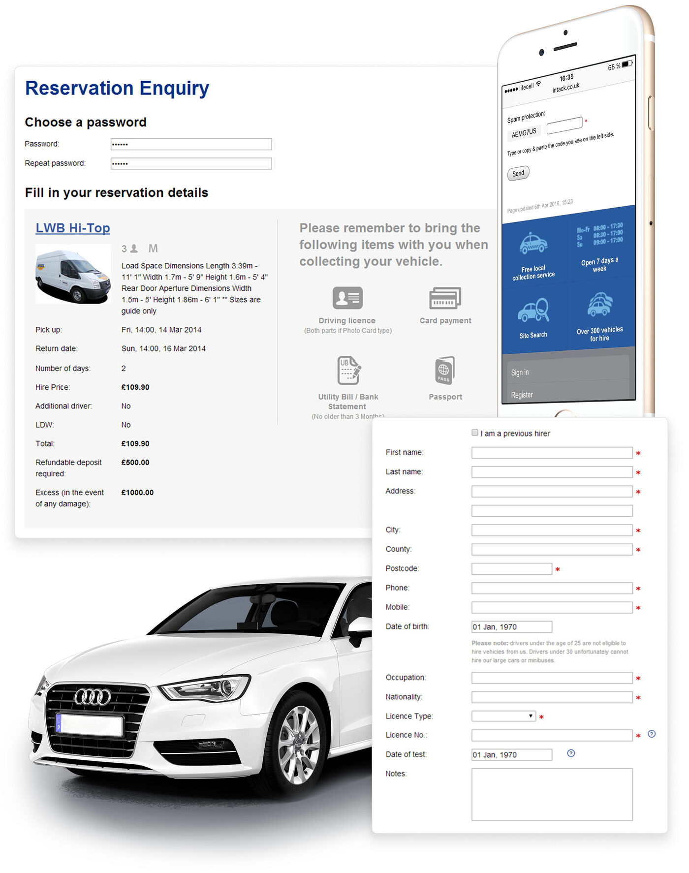 Intack Self Drive (2014) Enquary form