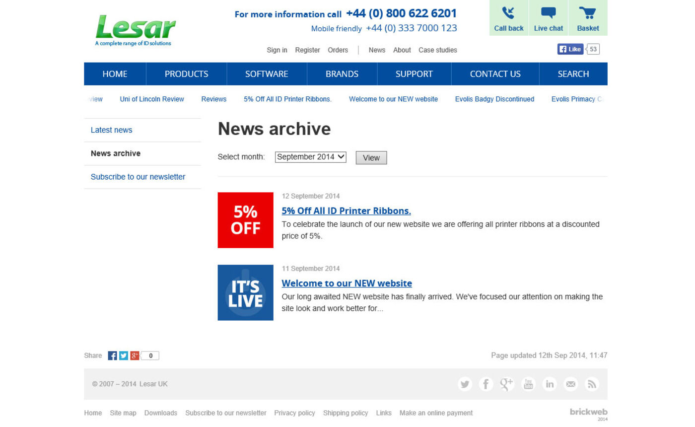 Lesar UK (2014) News