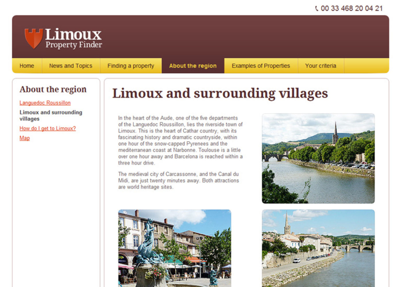 Limoux Property Finder Regular page