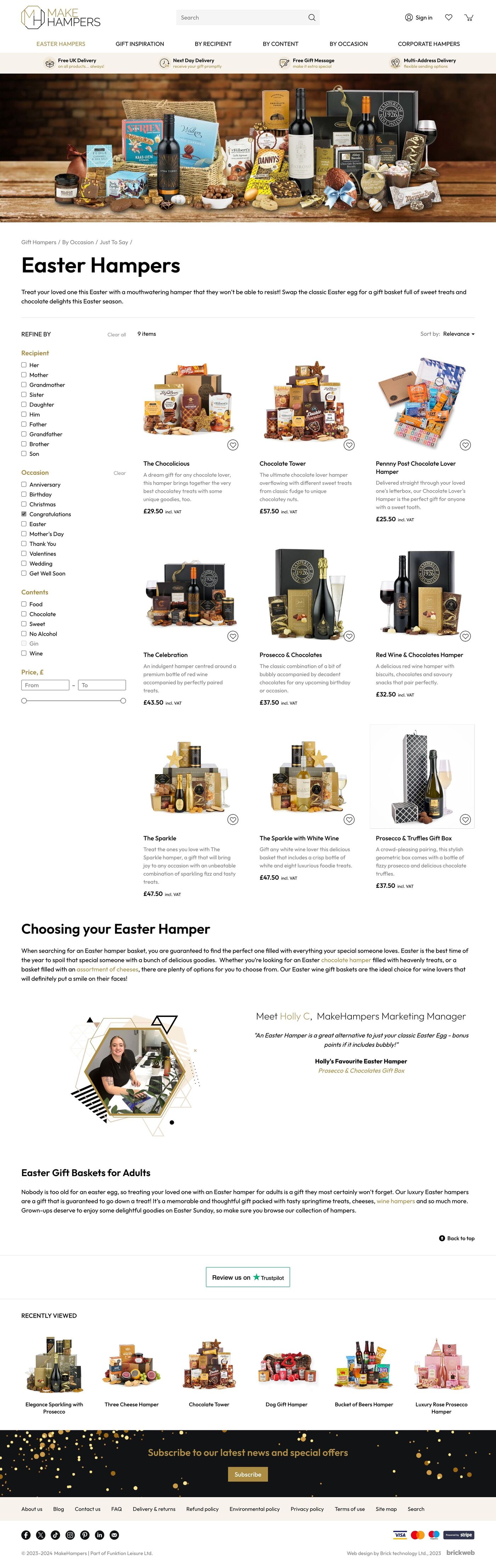 Make Hampers Category with filter