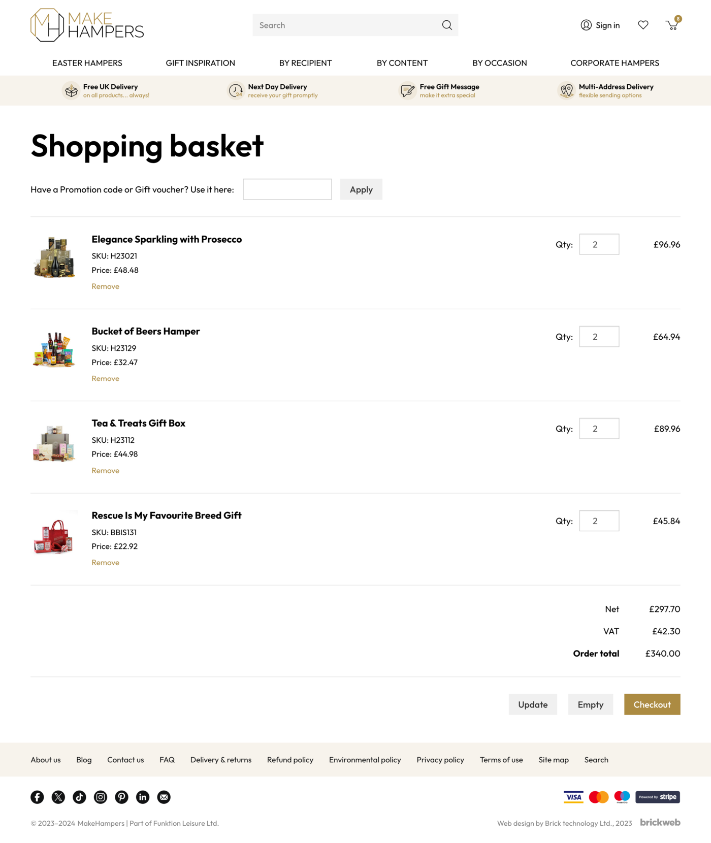 Make Hampers Shopping basket