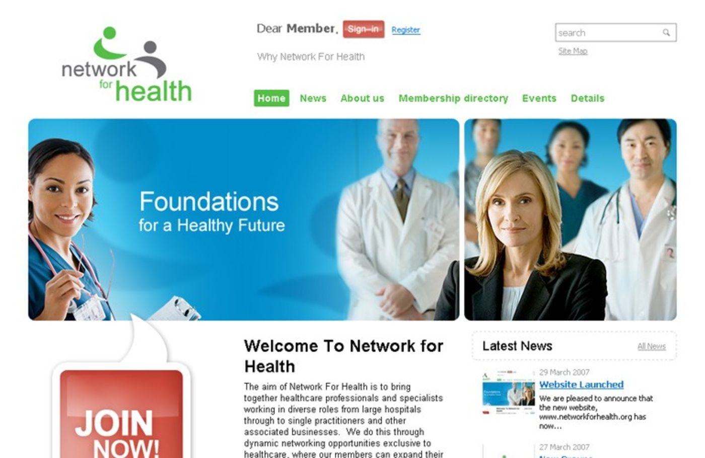 Network For Health Homepage header