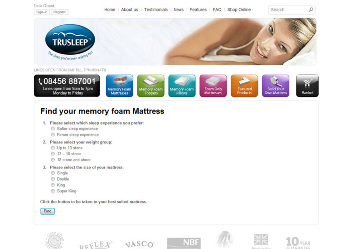 TruSleep Find your memory foam Mattress - TruSleep