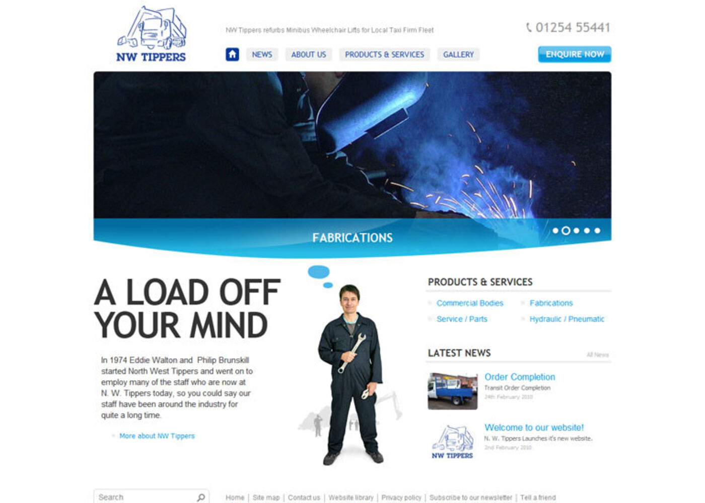 N.W. Tippers Homepage header