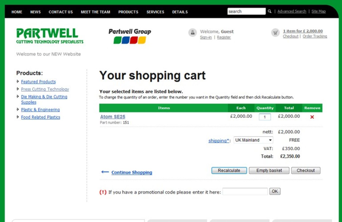 Partwell Group (2006) Shopping basket