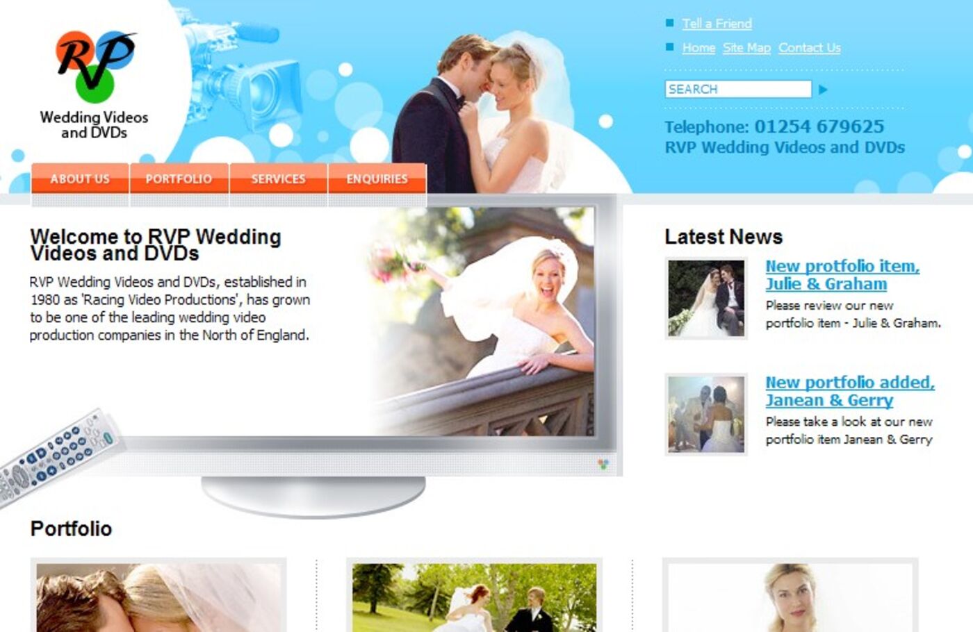 RVP Wedding Videos and DVDs Homepage header