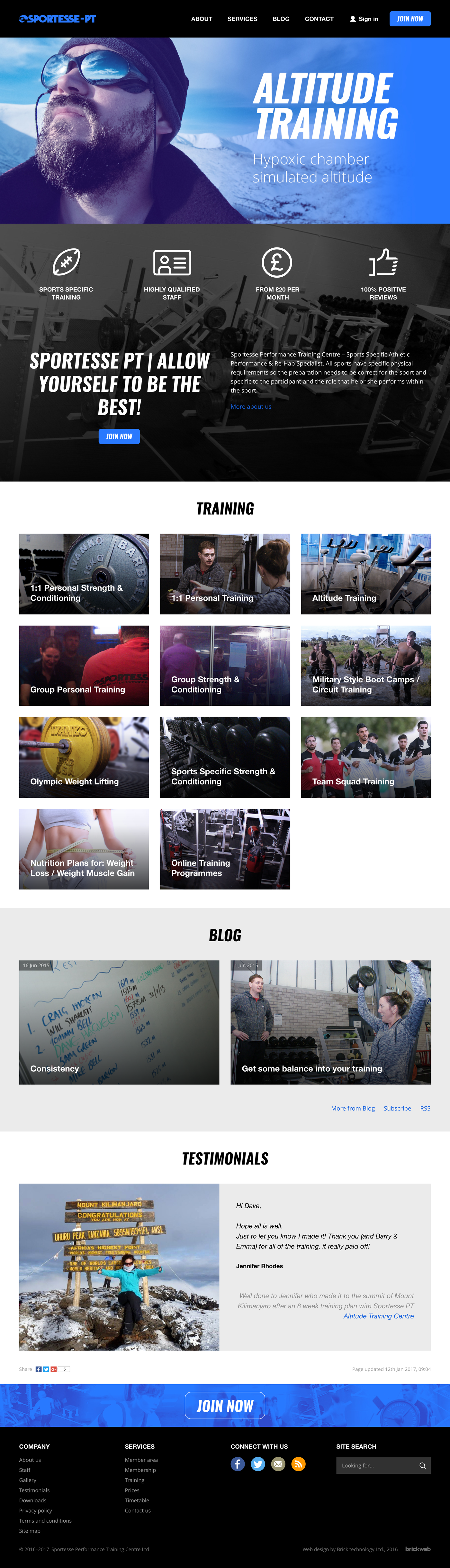 Sportesse Performance Training Center Home page