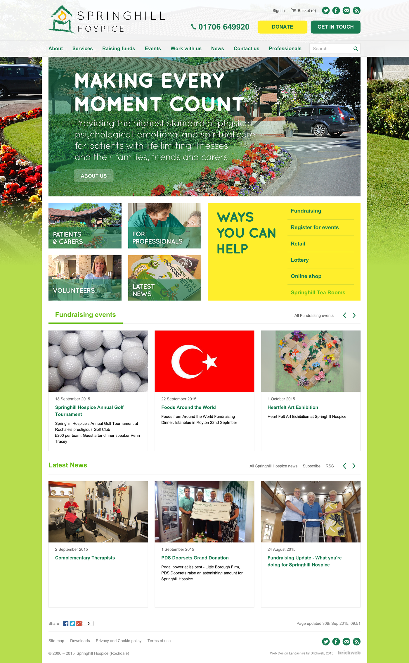 Springhill Hospice Home page