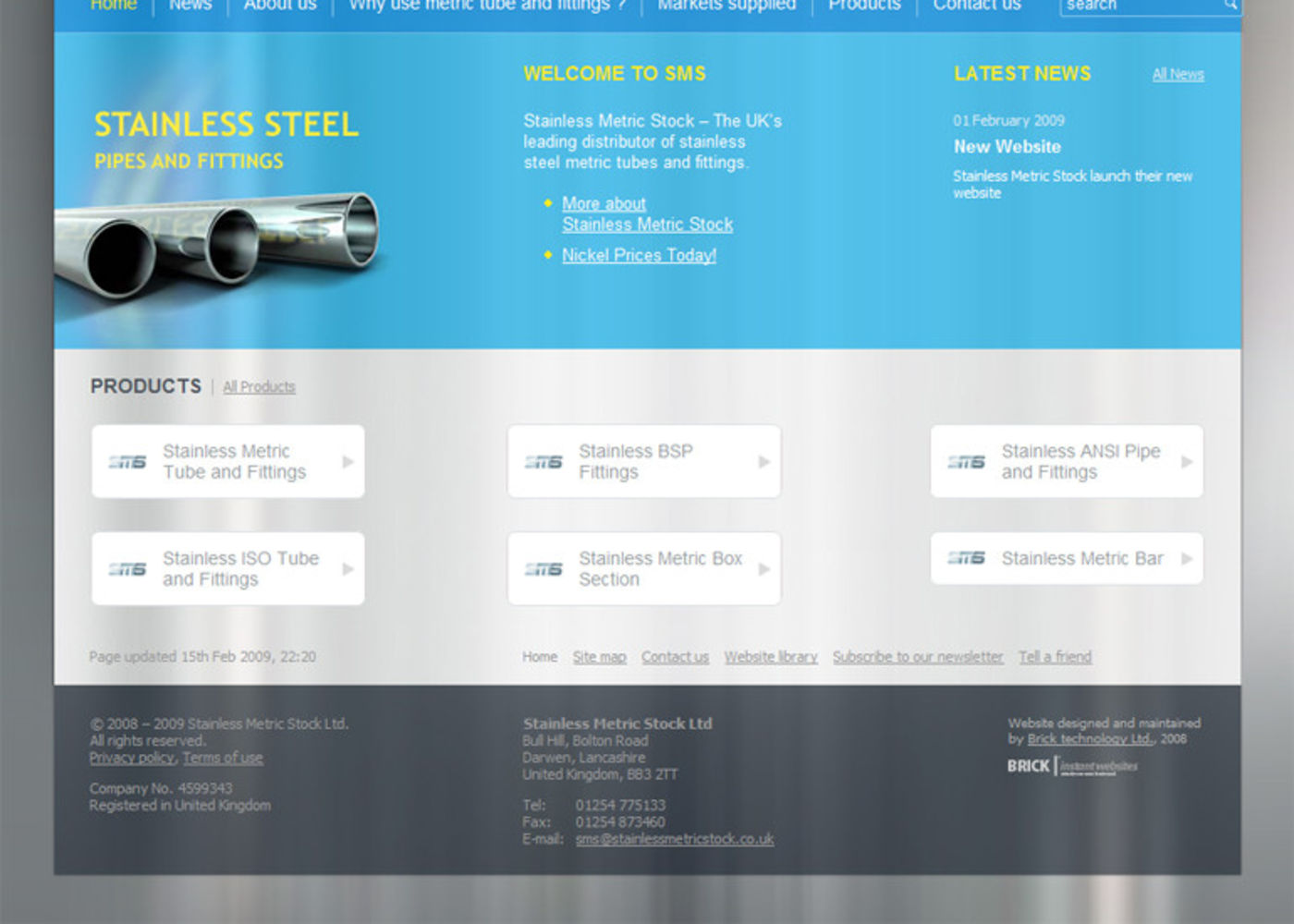 Stainless Metric Stock Homepage footer - SMS Ltd