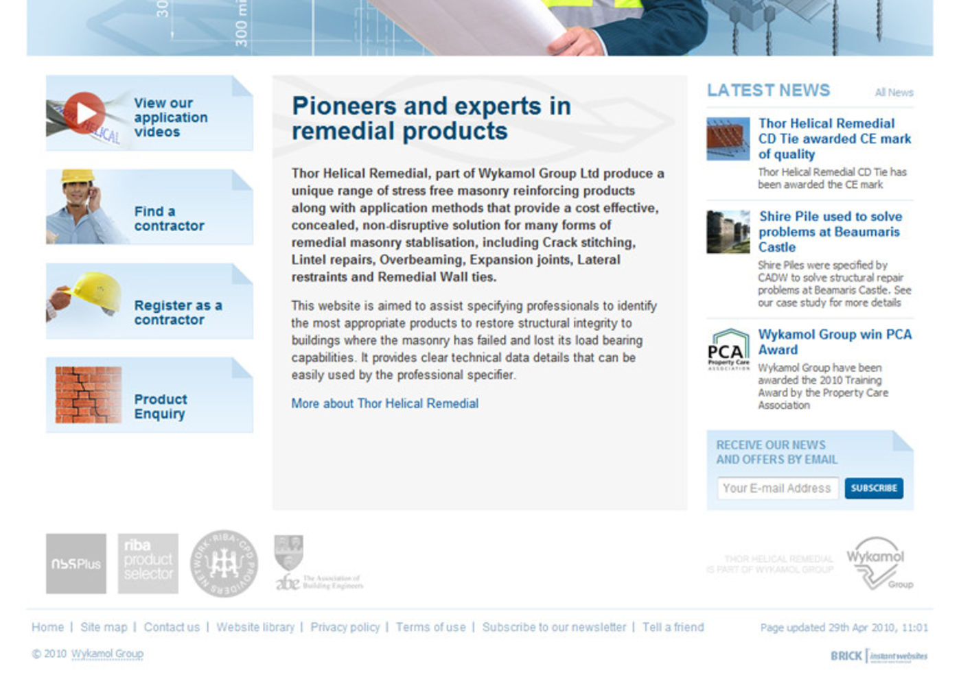 Thor Helical Remedial Homepage footer