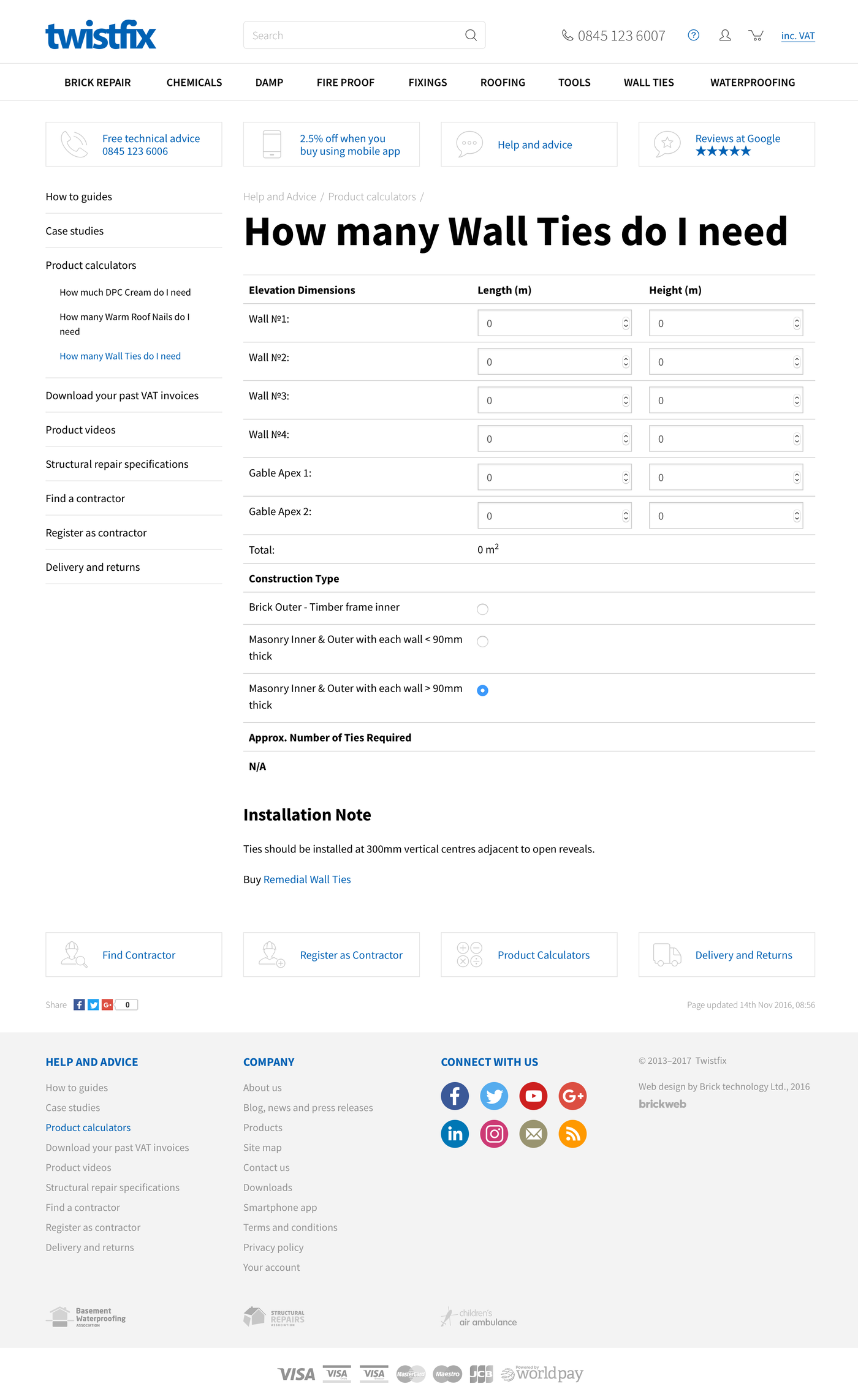 Twistfix (2016) Calculator