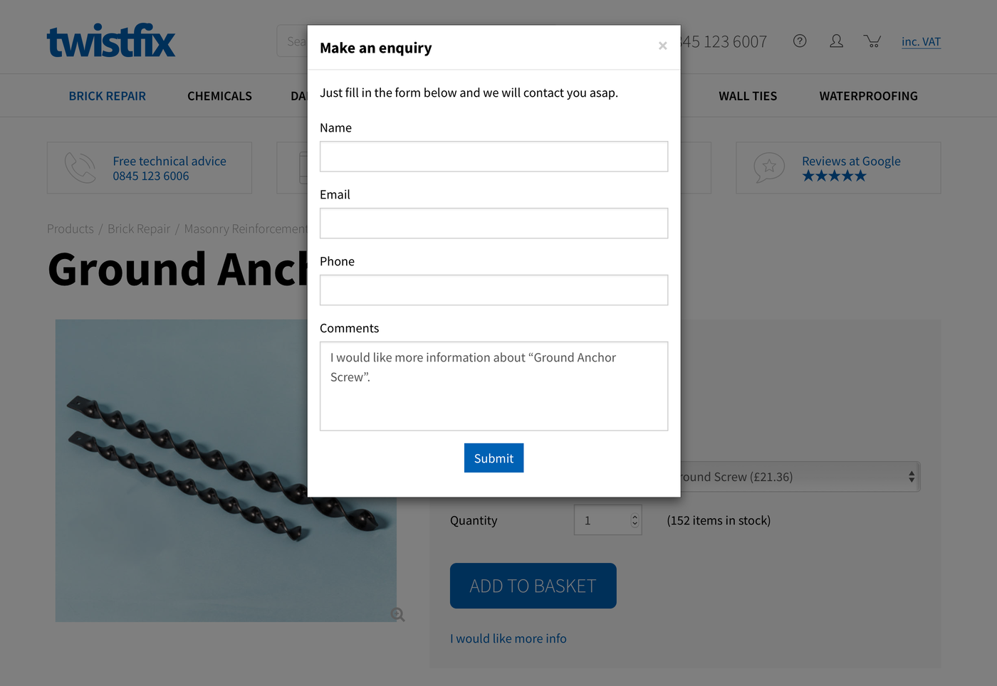 Twistfix (2016) Make an enquiry