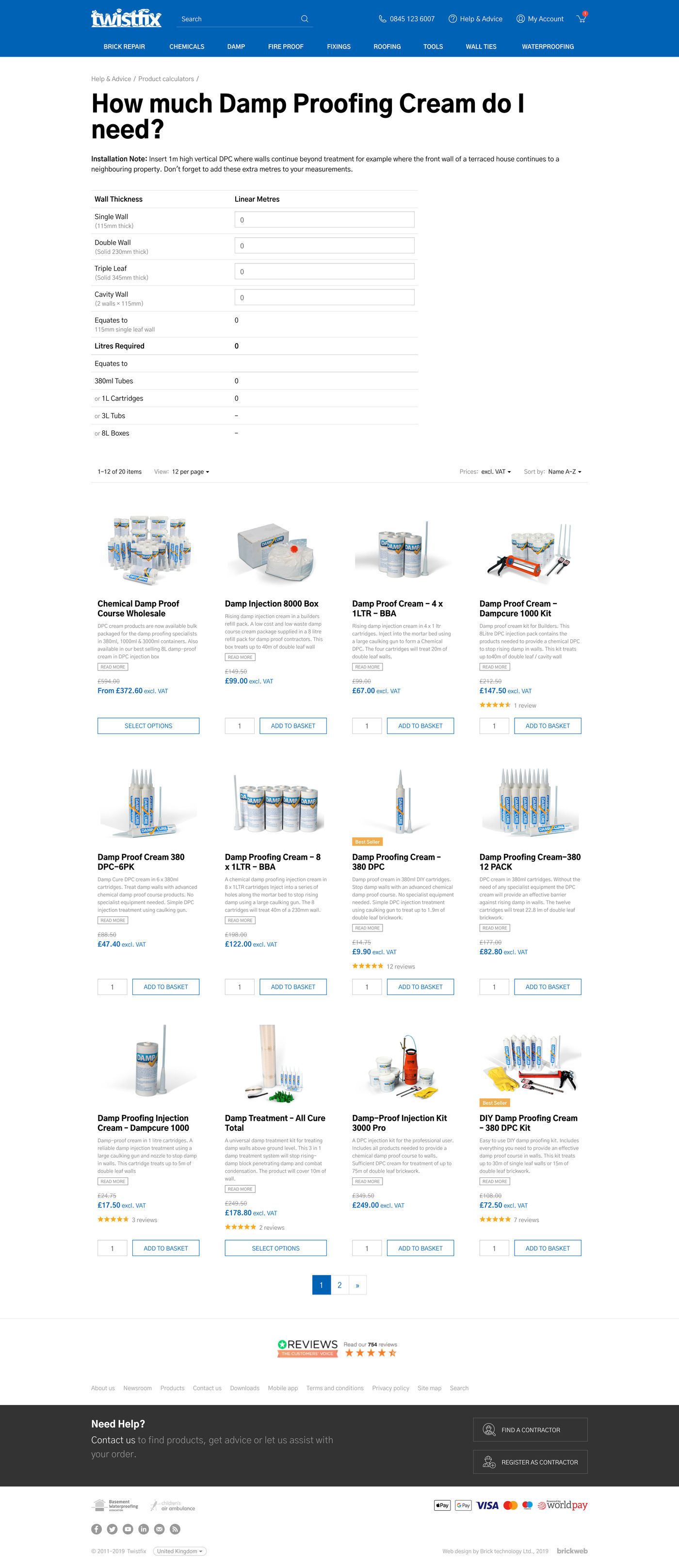 Twistfix Calculator