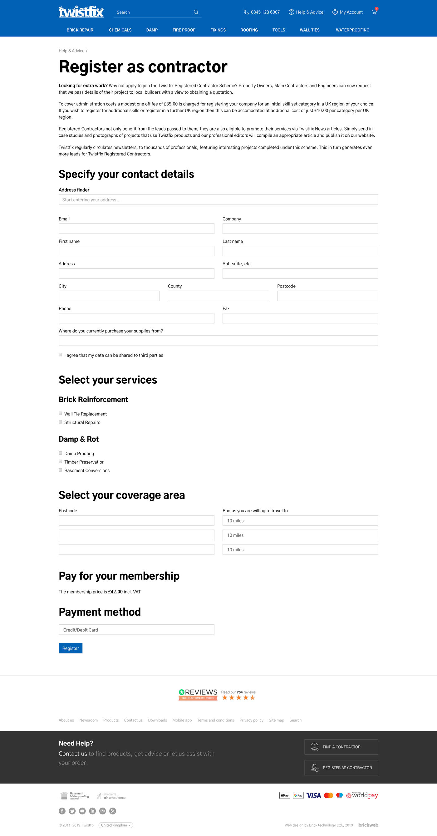 Twistfix Register as Contractor