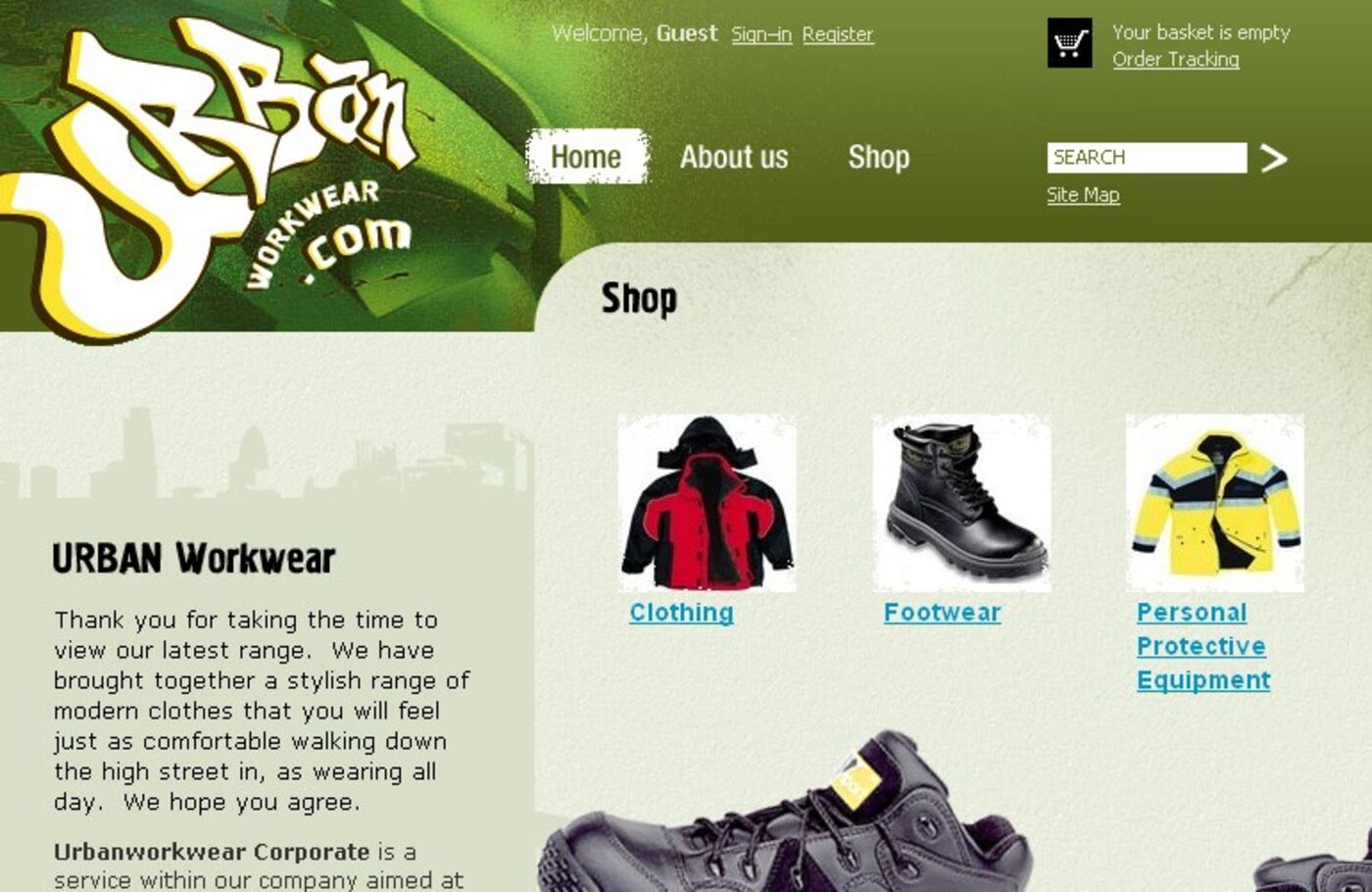 Urban Workwear Homepage header - Urban Workwear