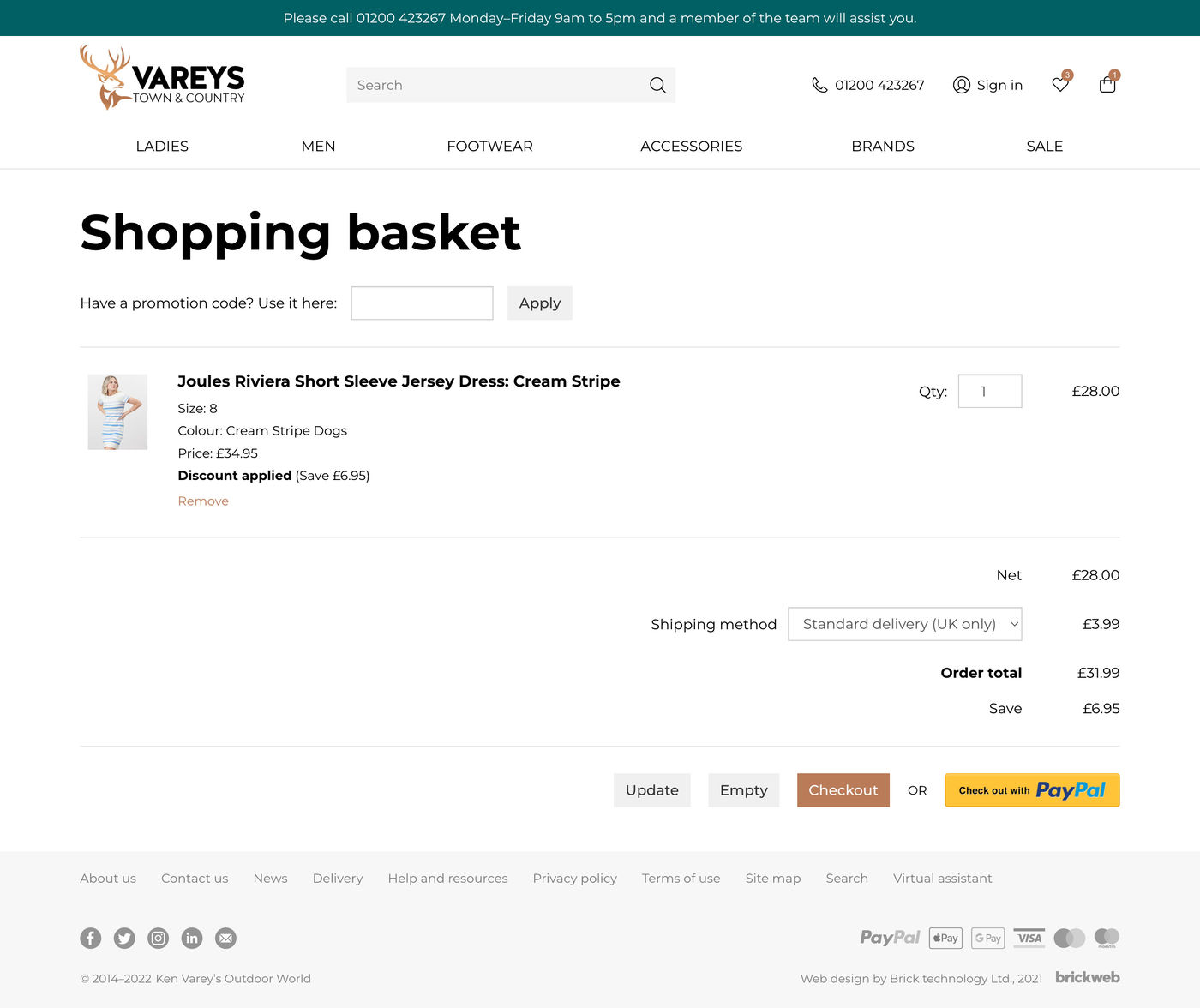 Vareys Town & Country Shopping basket